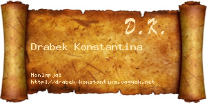 Drabek Konstantina névjegykártya